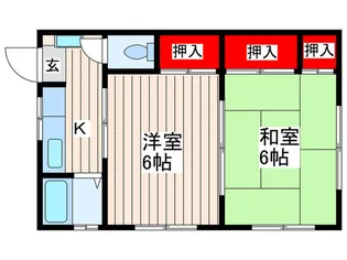 十軒町ハイツ【2階】の間取り