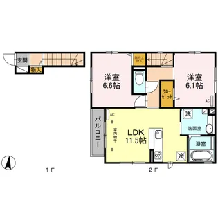 フルール【2階】の間取り