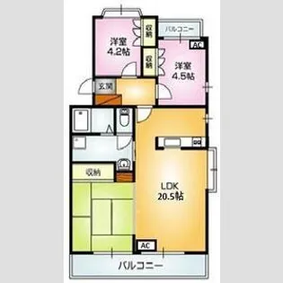 ドミシル松波町【3階】の間取り