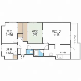 藤井ビルエクセレント円山【3階】の間取り