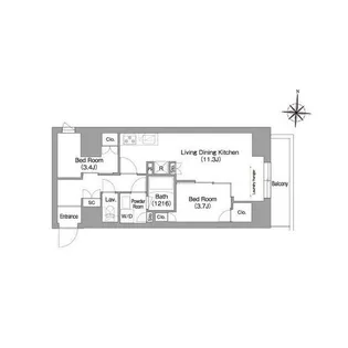 コンフォリア・リヴ南品川【6階】の間取り