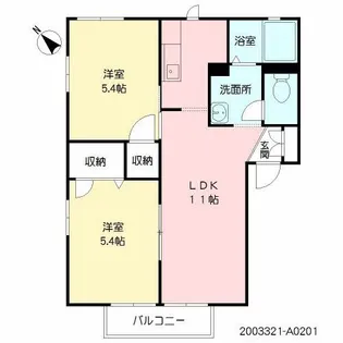 ハイム柿の木坂【2階】の間取り