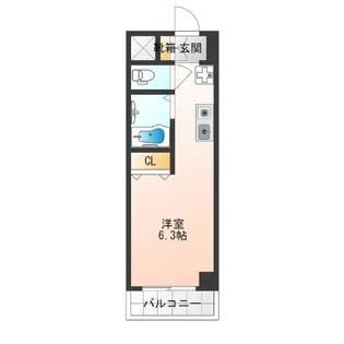 エルミタージュ難波南V【2階】の間取り