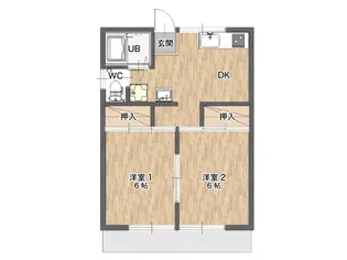 コーポイブカA【1階】の間取り