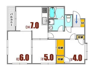 コーポ府南【2階】の間取り