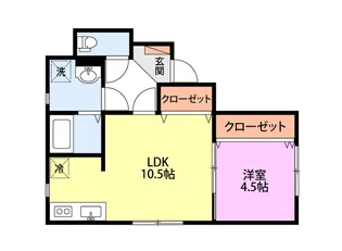 ワイズテラス関屋大川前【1階】の間取り