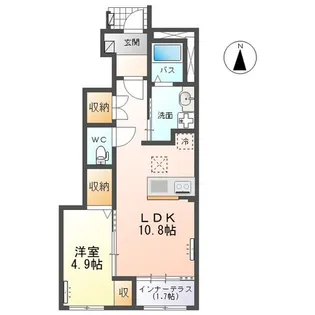 ネオ・セフィラII 沖野3丁目新築アパート【1階】の間取り