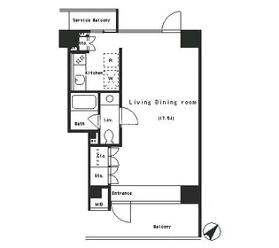 パークアクシス渋谷【6階】の間取り