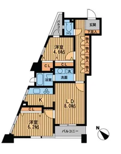 プライムアーバン新川【6階】の間取り