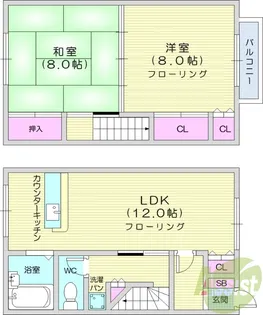 グランデュール横山【1階】の間取り