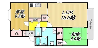 フローラいのそB棟【1階】の間取り