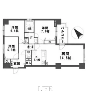 ダイアパレス東札幌II【6階】の間取り