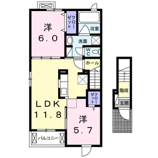 グランアムール【2階】の間取り