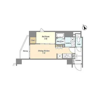 アジュールテラス門前仲町【2階】の間取り