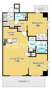 リビオ四谷【5階】の間取り