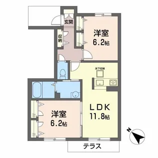 シャーメゾン エンジェル?B【1階】の間取り