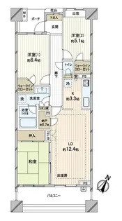 グランヒルズ千葉・春日【3階】の間取り