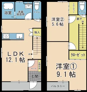 すまいる46番館【1階】の間取り