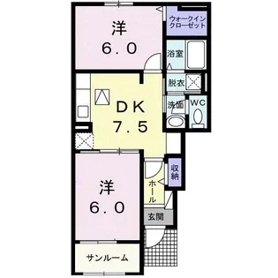 グレースガーデン南高下III【1階】の間取り