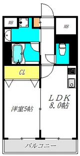 エスタブレ南森町【5階】の間取り