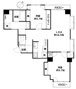 シャルマンコーポ清雅【5階】の間取り