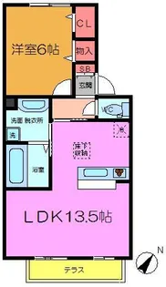 エクセルガーデン参番館【1階】の間取り