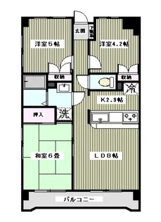 サンライトシティ美女木【1階】の間取り