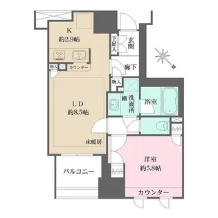 ファミール東銀座グランスイートタワー【10階】の間取り
