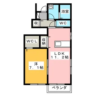グランティアラC【1階】の間取り