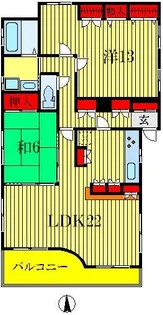 リリーズフラット【3階】の間取り