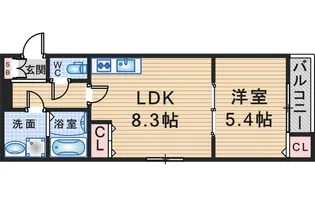 ディアコート曽根【2階】の間取り