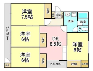 ヴィラナリー小倉南【3階】の間取り