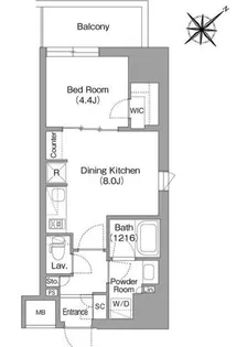 The glow Mita【9階】の間取り
