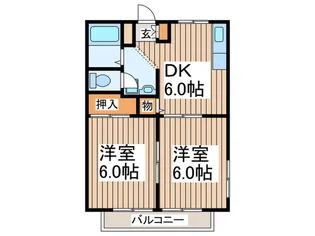 ハイツなとり【1階】の間取り