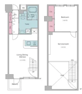 レジディア六本木檜町公園【4階】の間取り