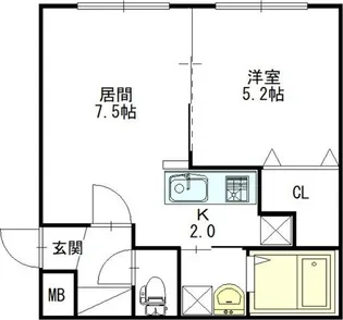 ESTOR NANGO【1階】の間取り