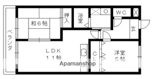 パレス水南【3階】の間取り