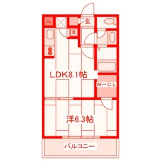 アートヒルズ横浜B棟【2階】の間取り