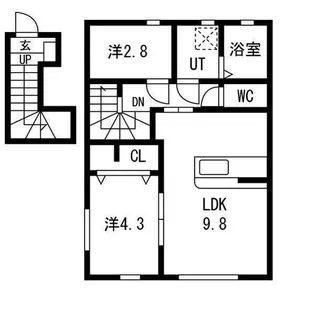 TX前沢 B【2階】の間取り