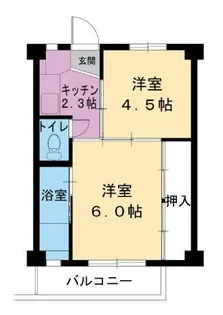 ビレッジハウス仁井田4号棟【2階】の間取り