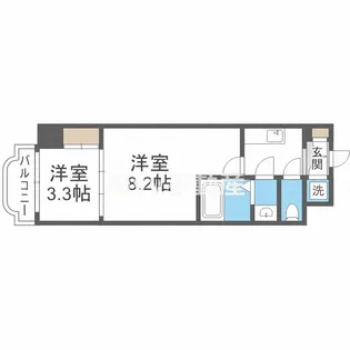 エグゼ難波東【7階】の間取り