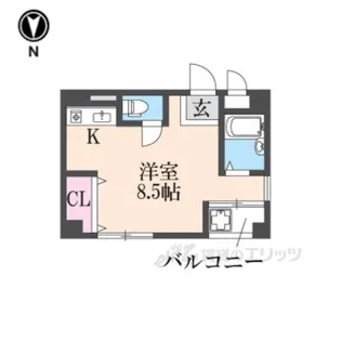 コーポならまち【4階】の間取り
