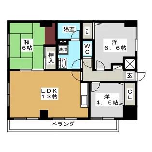 プラージュ長町【6階】の間取り