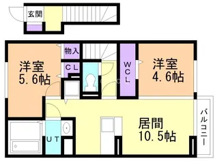 パディーミドル【2階】の間取り