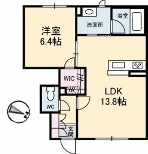 シャーメゾン ソラーレ【1階】の間取り