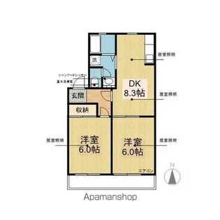 トークヴィレッジII A棟【1階】の間取り