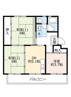 UR男山【3階】の間取り