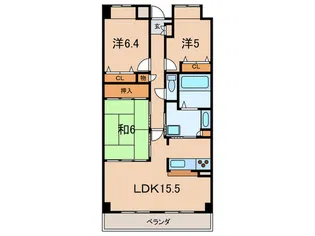 ヒルズ夙川【5階】の間取り