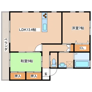 クレール姫城【2階】の間取り