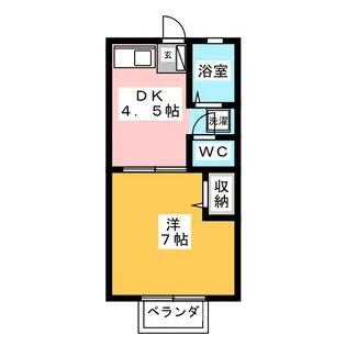 1DKの間取り画像